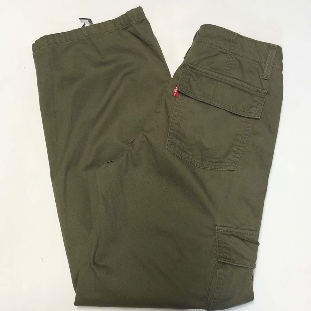 Olive Green Utility Cargo Pants - Unbranded